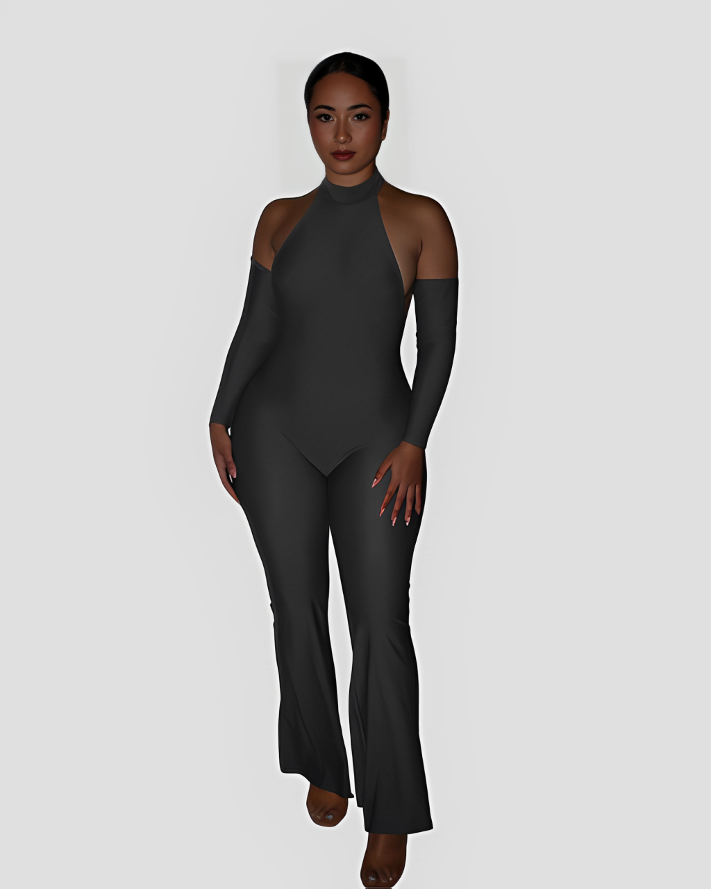 Grey Backless Jumpsuit